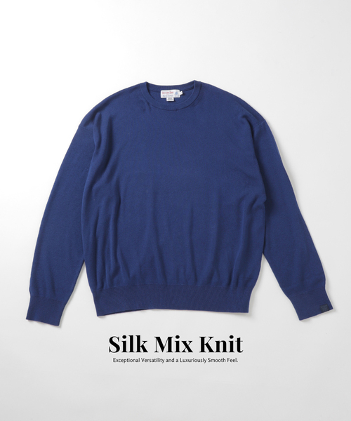 B.C STOCK（ベーセーストック）の「SILK MIX CREW NECK PULLOVER（ニット/セーター・メンズ・ブラック/グレー/ホワイト系その他/ブルー系その他・MEDIUM/LARGE/X-LARGE）」の4枚目の写真