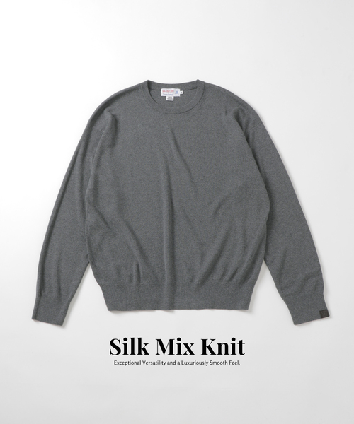 B.C STOCK（ベーセーストック）の「SILK MIX CREW NECK PULLOVER（ニット/セーター・メンズ・ブラック/グレー/ホワイト系その他/ブルー系その他・MEDIUM/LARGE/X-LARGE）」の3枚目の写真
