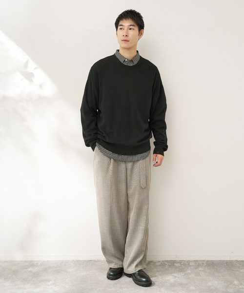B.C STOCK（ベーセーストック）の「SILK MIX CREW NECK PULLOVER（ニット/セーター・メンズ・ブラック/グレー/ホワイト系その他/ブルー系その他・MEDIUM/LARGE/X-LARGE）」の5枚目の写真