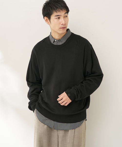 B.C STOCK（ベーセーストック）の「SILK MIX CREW NECK PULLOVER（ニット/セーター・メンズ・ブラック/グレー/ホワイト系その他/ブルー系その他・MEDIUM/LARGE/X-LARGE）」の8枚目の写真