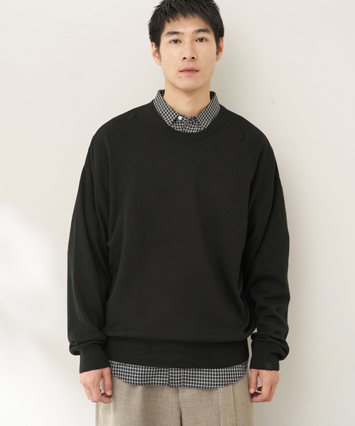 B.C STOCK（ベーセーストック）の「SILK MIX CREW NECK PULLOVER（ニット/セーター・メンズ・ブラック/グレー/ホワイト系その他/ブルー系その他・MEDIUM/LARGE/X-LARGE）」の9枚目の写真