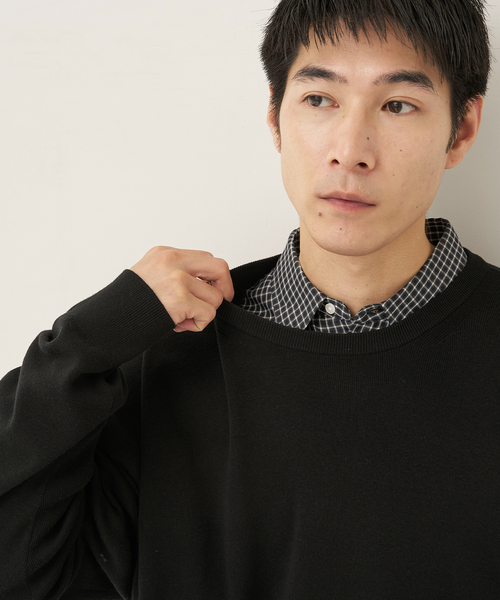 B.C STOCK（ベーセーストック）の「SILK MIX CREW NECK PULLOVER（ニット/セーター・メンズ・ブラック/グレー/ホワイト系その他/ブルー系その他・MEDIUM/LARGE/X-LARGE）」の12枚目の写真