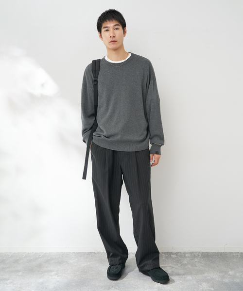 B.C STOCK（ベーセーストック）の「SILK MIX CREW NECK PULLOVER（ニット/セーター・メンズ・ブラック/グレー/ホワイト系その他/ブルー系その他・MEDIUM/LARGE/X-LARGE）」の14枚目の写真