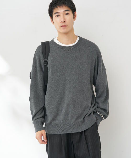 B.C STOCK（ベーセーストック）の「SILK MIX CREW NECK PULLOVER（ニット/セーター・メンズ・ブラック/グレー/ホワイト系その他/ブルー系その他・MEDIUM/LARGE/X-LARGE）」の18枚目の写真