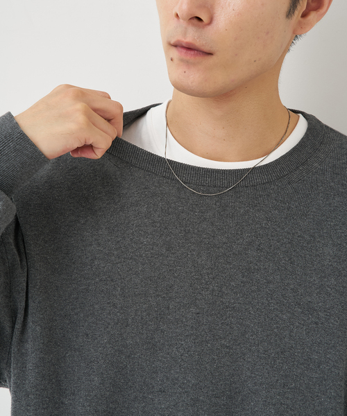 B.C STOCK（ベーセーストック）の「SILK MIX CREW NECK PULLOVER（ニット/セーター・メンズ・ブラック/グレー/ホワイト系その他/ブルー系その他・MEDIUM/LARGE/X-LARGE）」の22枚目の写真