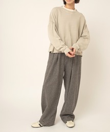 R4503 Wカシミヤツイードスラックスイージー