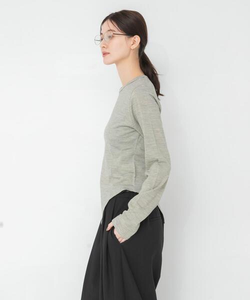 URBAN RESEARCH(アーバンリサーチ)の「new basic WASHABLE WOOL CONTOUR TOP(Tシャツ/カットソー・レディース・ホワイト系その他/チャコールグレー/ブラック系その他・FREE)」の5枚目の写真