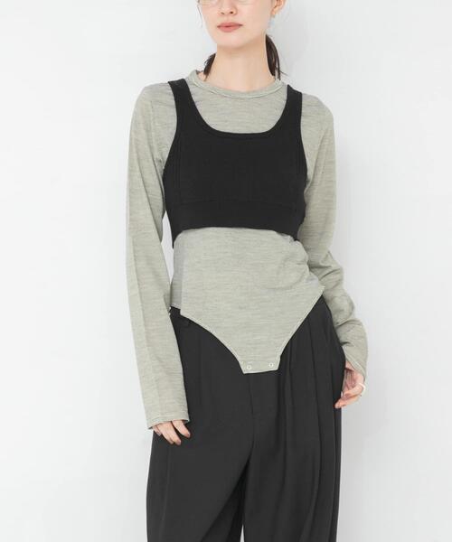 URBAN RESEARCH(アーバンリサーチ)の「new basic WASHABLE WOOL CONTOUR TOP(Tシャツ/カットソー・レディース・ホワイト系その他/チャコールグレー/ブラック系その他・FREE)」の8枚目の写真