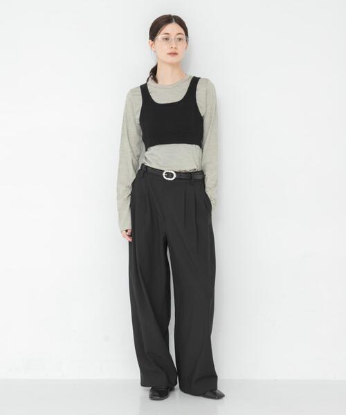 URBAN RESEARCH(アーバンリサーチ)の「new basic WASHABLE WOOL CONTOUR TOP(Tシャツ/カットソー・レディース・ホワイト系その他/チャコールグレー/ブラック系その他・FREE)」の9枚目の写真