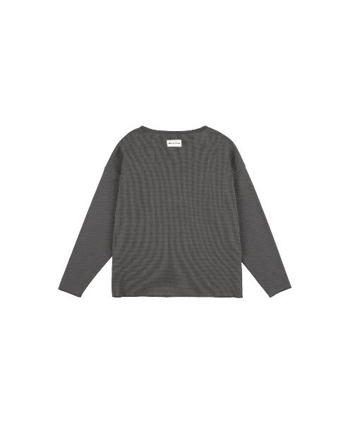 ALEXIA STAM(アリシアスタン)の「Waffle Henley Top /ワッフルヘンリーネックトップス(Tシャツ/カットソー・レディース・ホワイト/チャコールグレー/グレー・FREE)」の12枚目の写真