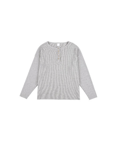ALEXIA STAM(アリシアスタン)の「Waffle Henley Top /ワッフルヘンリーネックトップス(Tシャツ/カットソー・レディース・ホワイト/チャコールグレー/グレー・FREE)」の16枚目の写真