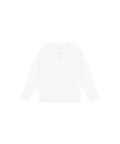 ALEXIA STAM(アリシアスタン)の「Waffle Henley Top /ワッフルヘンリーネックトップス(Tシャツ/カットソー・レディース・ホワイト/チャコールグレー/グレー・FREE)」の6枚目の写真