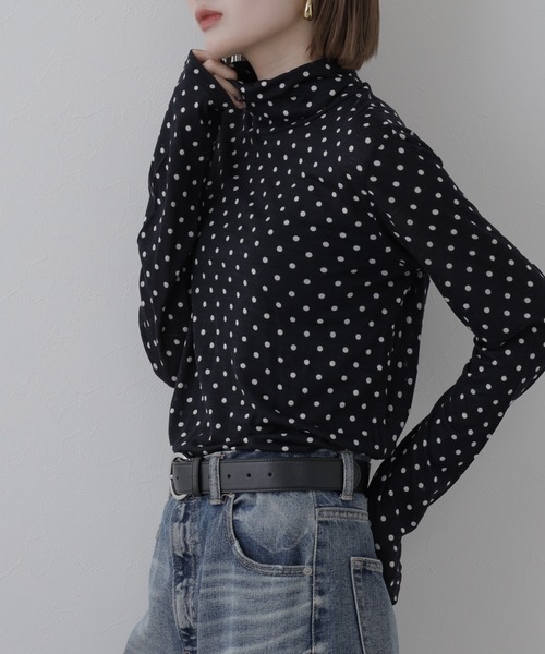 FUNALIVE(ファンアライブ)の「mark and plus ドットタートルネックカットソー 長袖(Tシャツ/カットソー・レディース・ネイビー・M)」の12枚目の写真