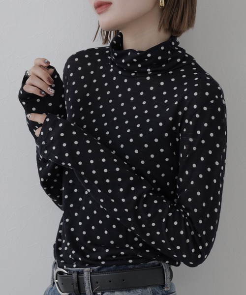 FUNALIVE(ファンアライブ)の「mark and plus ドットタートルネックカットソー 長袖(Tシャツ/カットソー・レディース・ネイビー・M)」の14枚目の写真