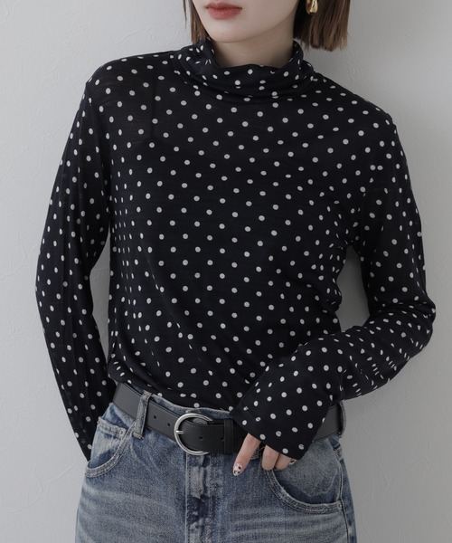 FUNALIVE(ファンアライブ)の「mark and plus ドットタートルネックカットソー 長袖(Tシャツ/カットソー・レディース・ネイビー・M)」の15枚目の写真