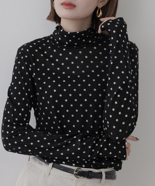 FUNALIVE(ファンアライブ)の「mark and plus ドットタートルネックカットソー 長袖(Tシャツ/カットソー・レディース・ネイビー・M)」の6枚目の写真