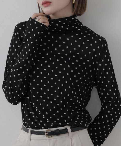FUNALIVE(ファンアライブ)の「mark and plus ドットタートルネックカットソー 長袖(Tシャツ/カットソー・レディース・ネイビー・M)」の7枚目の写真