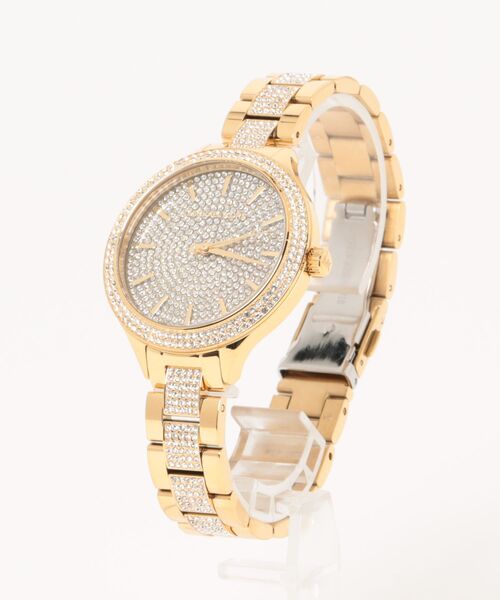 MICHAEL KORS(マイケルコース)の「SLIM RUNWAY 38MM ALL OVER GLITZ ウォッチ(アナログ腕時計・レディース・ゴールド・FREE)」の1枚目の写真