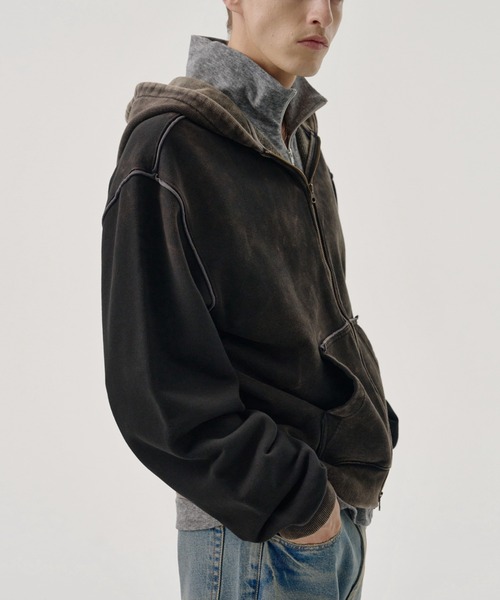 MMIC（エムエムアイシー）の「【MMIC】SHADE LAYER ZIP-UP HOODIE / 【エムエムアイシー】シェ－ドレイヤージップアップフーディー（パーカー・メンズ・ブラック・L/M）」の10枚目の写真