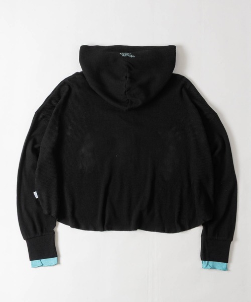DISCUS（ディスカス）の「【15】〔DISCUS/ディスカス〕ヘンリーネック ワッフルフード クロップドロンT レディース（Tシャツ/カットソー・レディース・ブラック/オートミール/ワイン・LARGE/MEDIUM）」の19枚目の写真