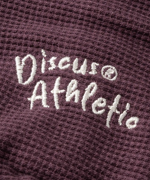 DISCUS（ディスカス）の「【15】〔DISCUS/ディスカス〕ヘンリーネック ワッフルフード クロップドロンT レディース（Tシャツ/カットソー・レディース・ブラック/オートミール/ワイン・LARGE/MEDIUM）」の17枚目の写真