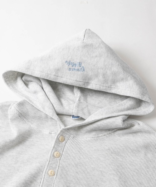 DISCUS（ディスカス）の「【15】〔DISCUS/ディスカス〕ヘンリーネック ワッフルフード クロップドロンT レディース（Tシャツ/カットソー・レディース・ブラック/オートミール/ワイン・LARGE/MEDIUM）」の8枚目の写真