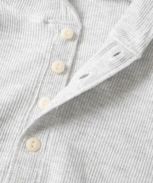 DISCUS（ディスカス）の「【15】〔DISCUS/ディスカス〕ヘンリーネック ワッフルフード クロップドロンT レディース（Tシャツ/カットソー・レディース・ブラック/オートミール/ワイン・LARGE/MEDIUM）」の9枚目の写真