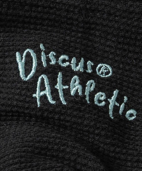 DISCUS（ディスカス）の「【15】〔DISCUS/ディスカス〕ヘンリーネック ワッフルフード クロップドロンT レディース（Tシャツ/カットソー・レディース・ブラック/オートミール/ワイン・LARGE/MEDIUM）」の15枚目の写真