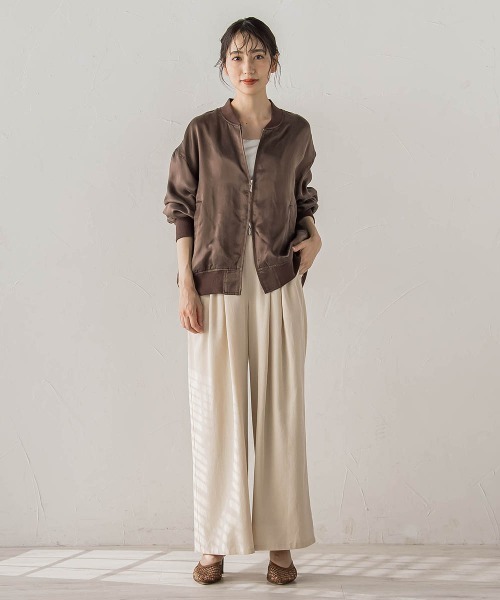 Droite lautreamont(ドロワットロートレアモン)の「キュプラブルゾン(ブルゾン・レディース・ブラウン/ブラック・M)」の3枚目の写真