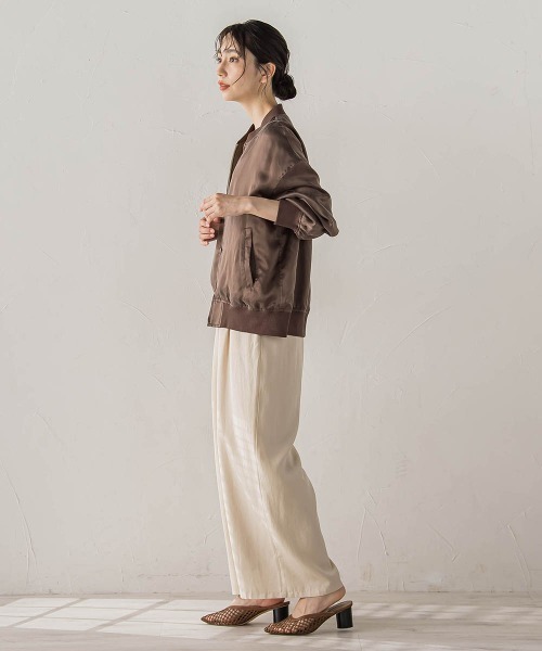 Droite lautreamont(ドロワットロートレアモン)の「キュプラブルゾン(ブルゾン・レディース・ブラウン/ブラック・M)」の5枚目の写真