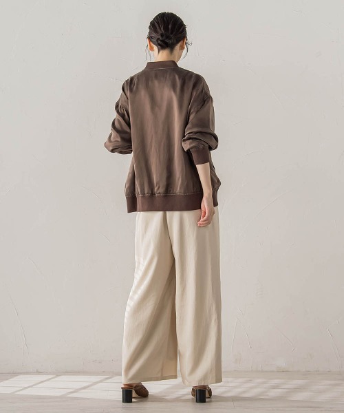 Droite lautreamont(ドロワットロートレアモン)の「キュプラブルゾン(ブルゾン・レディース・ブラウン/ブラック・M)」の6枚目の写真