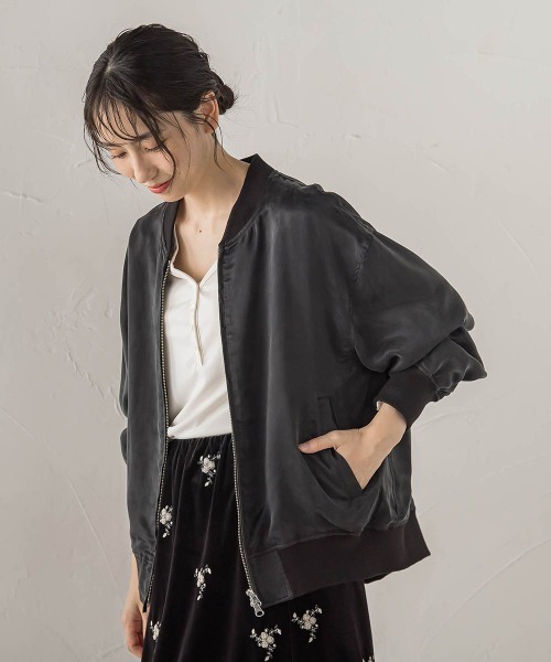 Droite lautreamont(ドロワットロートレアモン)の「キュプラブルゾン(ブルゾン・レディース・ブラウン/ブラック・M)」の19枚目の写真