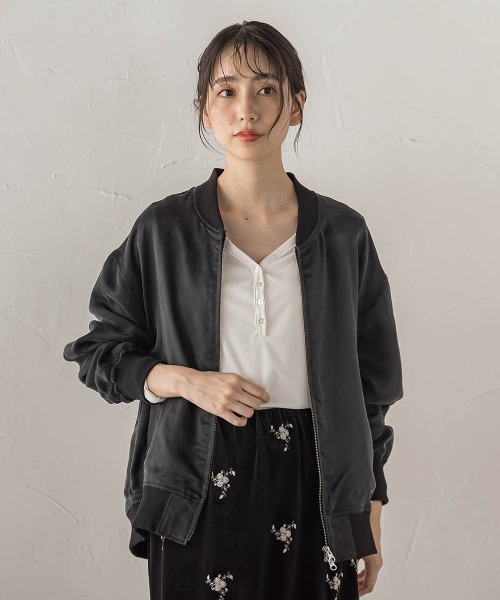 Droite lautreamont(ドロワットロートレアモン)の「キュプラブルゾン(ブルゾン・レディース・ブラウン/ブラック・M)」の17枚目の写真