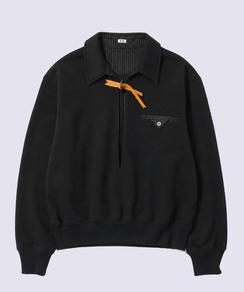 KHOKI(コッキ)の「【KHOKI】Skipper sweatshirt(スウェット・メンズ・ブラック/ライトグレー・2/3)」の1枚目の写真