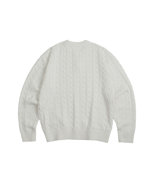 SECONDMONO（セカンドモノローグ）の「Heavyweight Cable Crew Neck Knit [IVORY]_COOSKT040IVORY（ニット/セーター・レディース・その他・LARGE/MEDIUM/SMALL/X-SMALL）」の2枚目の写真