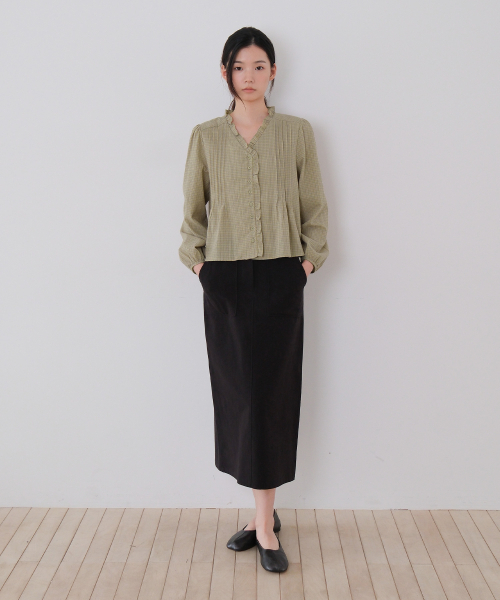 MOUI（モウイ）の「Washed cotton fatigue skirt (BLACK)（スカート・レディース・その他・SMALL/MEDIUM）」の2枚目の写真
