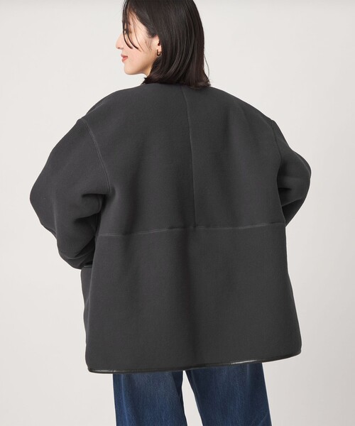 green label relaxing(グリーンレーベルリラクシング)の「【WEB限定】<at ease>フリース ボア リバーシブル ブルゾン(その他アウター・レディース・ダークグレー/オフホワイト/ダークブラウン・SHORT/36/38)」の7枚目の写真