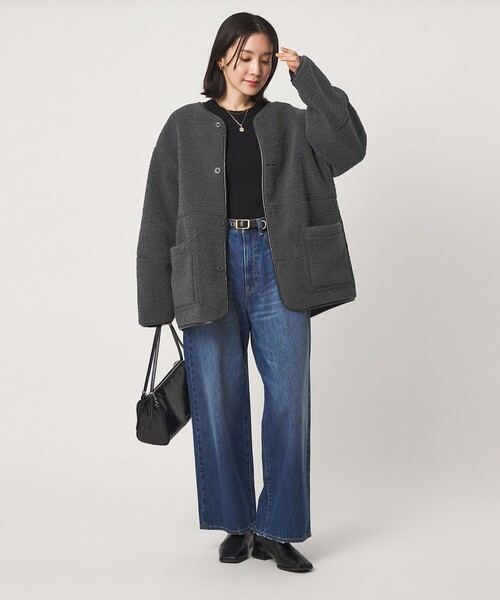 green label relaxing(グリーンレーベルリラクシング)の「【WEB限定】<at ease>フリース ボア リバーシブル ブルゾン(その他アウター・レディース・ダークグレー/オフホワイト/ダークブラウン・SHORT/36/38)」の15枚目の写真
