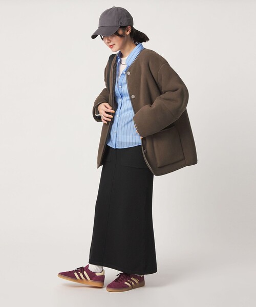 green label relaxing(グリーンレーベルリラクシング)の「【WEB限定】<at ease>フリース ボア リバーシブル ブルゾン(その他アウター・レディース・ダークグレー/オフホワイト/ダークブラウン・SHORT/36/38)」の19枚目の写真