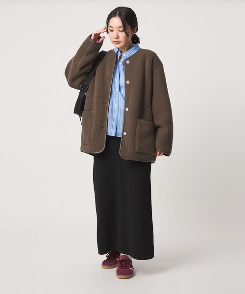 green label relaxing(グリーンレーベルリラクシング)の「【WEB限定】<at ease>フリース ボア リバーシブル ブルゾン(その他アウター・レディース・ダークグレー/オフホワイト/ダークブラウン・SHORT/36/38)」の22枚目の写真