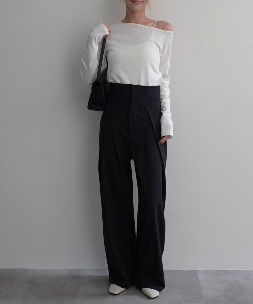 Rashik（ラシク）の「【Rashik】ワンショルダーフィットトップス（Tシャツ/カットソー・レディース・ホワイト/ブラック/グレー/ピンク・FREE）」の8枚目の写真