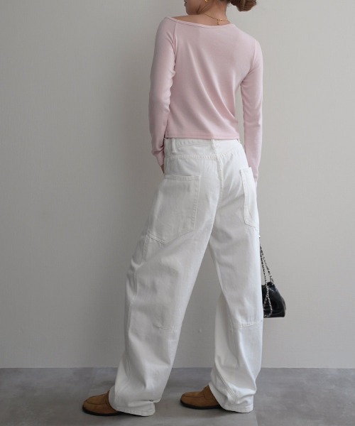 Rashik（ラシク）の「【Rashik】ワンショルダーフィットトップス（Tシャツ/カットソー・レディース・ホワイト/ブラック/グレー/ピンク・FREE）」の12枚目の写真