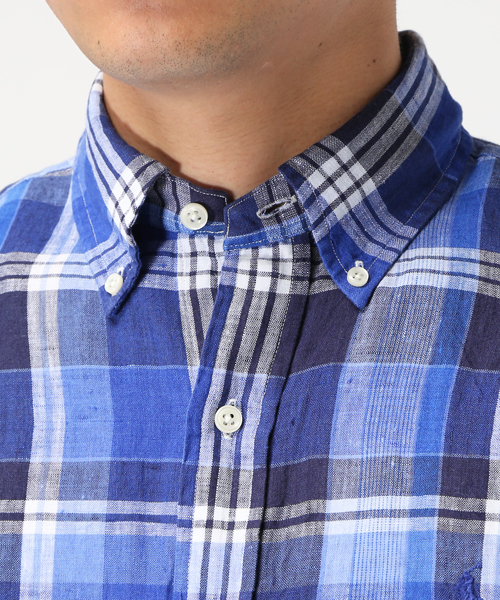 POLO RALPH LAUREN（ポロ ラルフ ローレン）の「プラッド リネン スポーツ シャツ（シャツ/ブラウス・メンズ・レッド系その他/ネイビー・MEDIUM/SMALL/LARGE/X-SMALL/X-LARGE）」の5枚目の写真