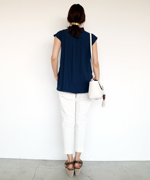 N.(N. Natural Beauty Basic)(エヌエヌナチュラルビューティーベーシック)の「コットンギャバセンタープレスパンツ(その他パンツ・レディース・ホワイト/ベージュ/ネイビー・SMALL/MEDIUM)」の14枚目の写真