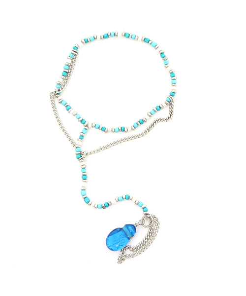 チャイハネ(チャイハネ)の「【チャイハネ】ビーズパンジャ / フィンガーブレスレット(ブレスレット・レディース・ブルー/ブラウン・FREE)」の3枚目の写真