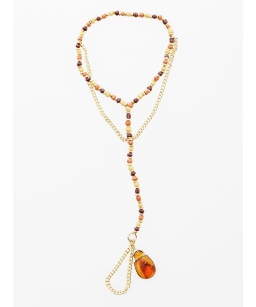 チャイハネ(チャイハネ)の「【チャイハネ】ビーズパンジャ / フィンガーブレスレット(ブレスレット・レディース・ブルー/ブラウン・FREE)」の1枚目の写真