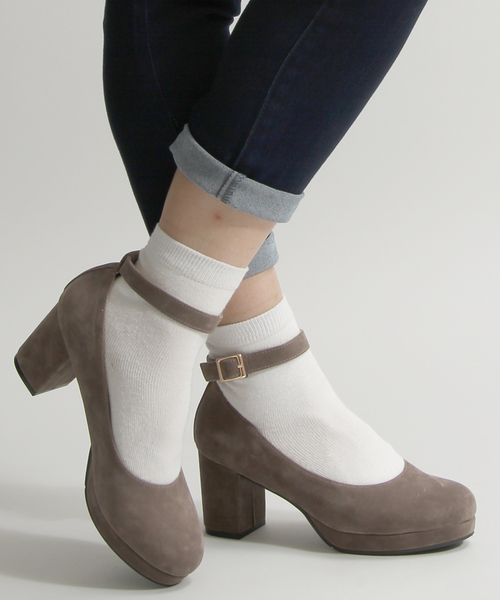 WEGO（ウィゴー）の「WEGO/ストラップパンプス（パンプス・レディース・ブラック/グレー/キャメル/ピンク/ワイン/ブラウン・MEDIUM/LARGE）」の3枚目の写真