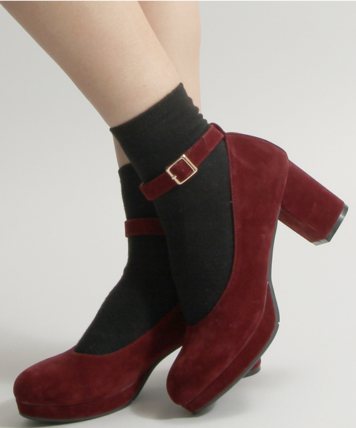 WEGO（ウィゴー）の「WEGO/ストラップパンプス（パンプス・レディース・ブラック/グレー/キャメル/ピンク/ワイン/ブラウン・MEDIUM/LARGE）」の6枚目の写真