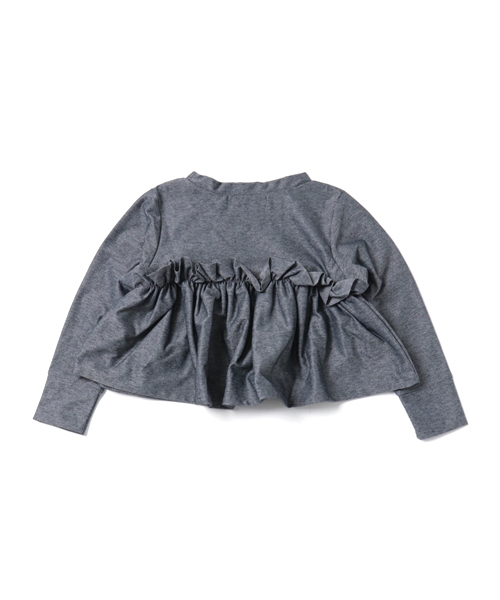 CHUBBYGANG（チャビーギャング）の「フリルデザインロングTシャツ（シャツ/ブラウス・キッズ・ブラック/インディゴブルー/ホワイト・120/160/110/130/140/150/100）」の4枚目の写真