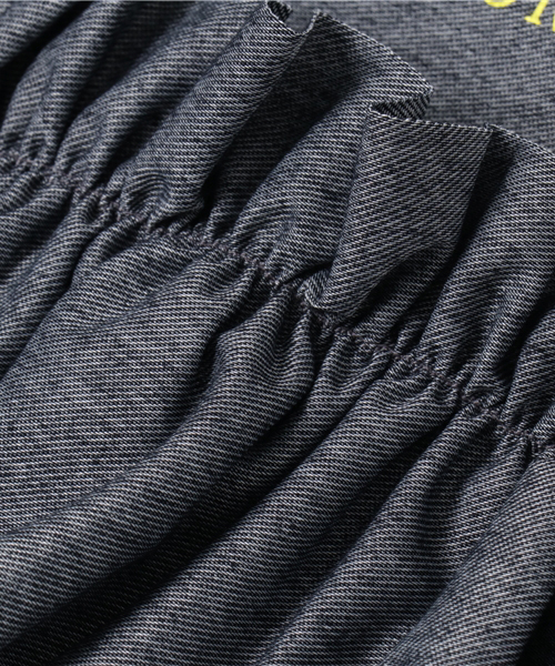 CHUBBYGANG（チャビーギャング）の「フリルデザインロングTシャツ（シャツ/ブラウス・キッズ・ブラック/インディゴブルー/ホワイト・120/160/110/130/140/150/100）」の7枚目の写真